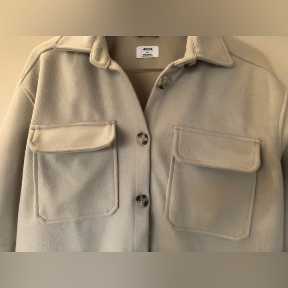 Ardene Cream Button-Up Shacket Jacket - Picture 3 of 7